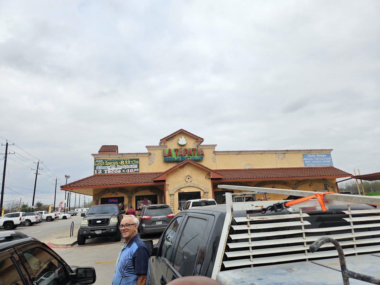 La Tapatia Mexican Restaurant storefront and lunch special signage